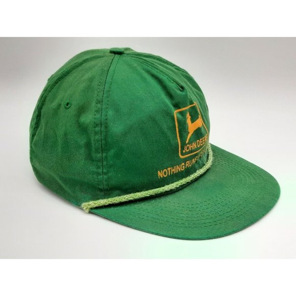 Vintage John Deere Snapback Hat Green Adjustable. "Nothing Runs Like A Deere" - Picture 3 of 9